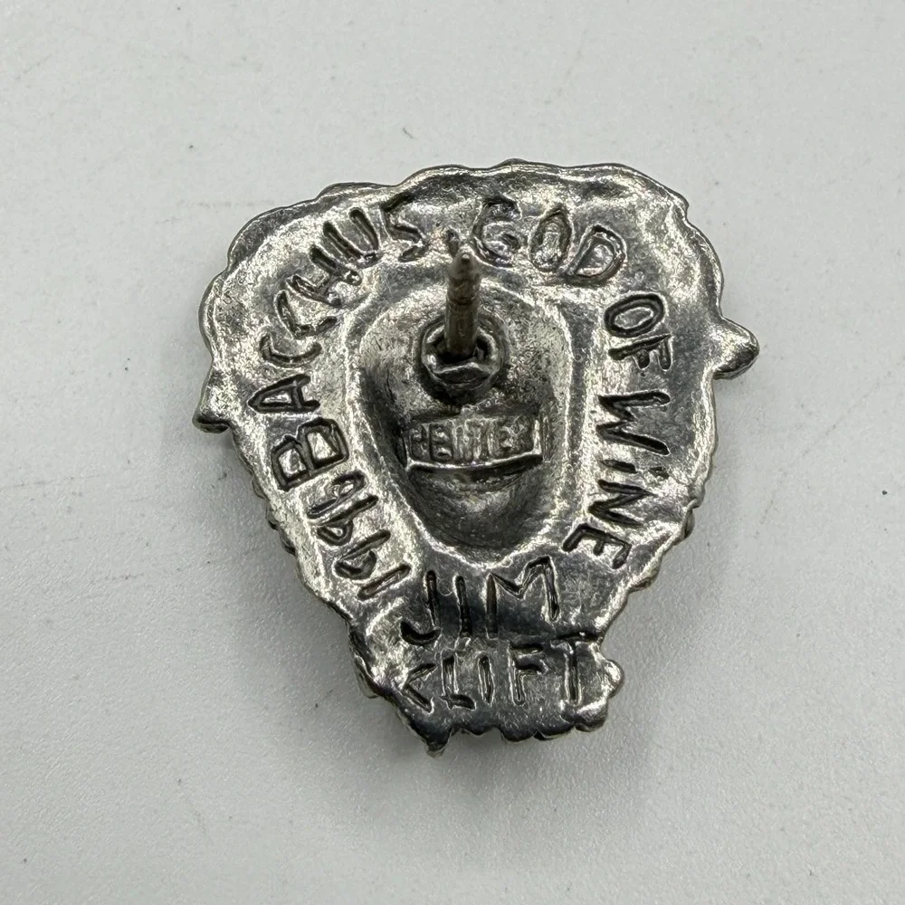 Jim Clift Bacchus God of Wine Pewter Pin Greek Roman Mythology Figural Brooch
